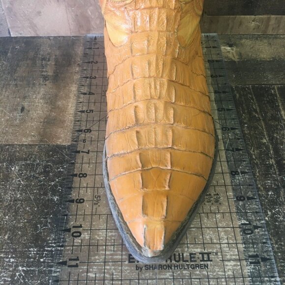 Los Altos Vintage Caiman Tail Western Cowboy Boots Mens 9 EE - Picture 4 of 12